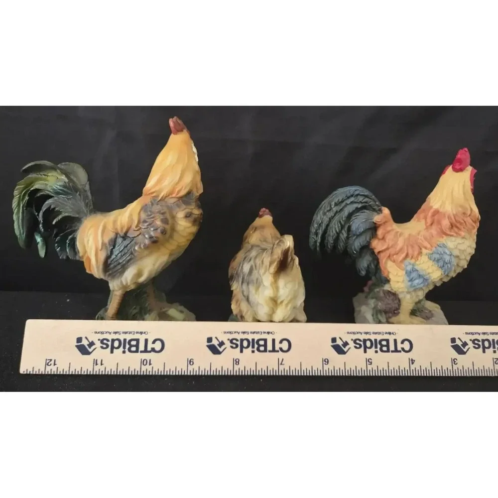 Lot of 5 Resin Roosters